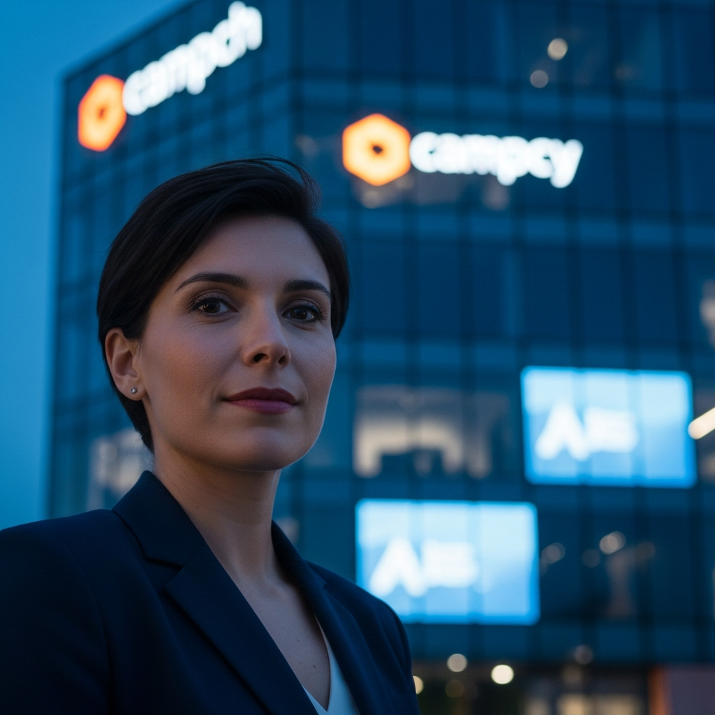 Portrait de Claire Moreau, Directrice Générale de TechnoStore, cliente satisfaite de VisionGraphik